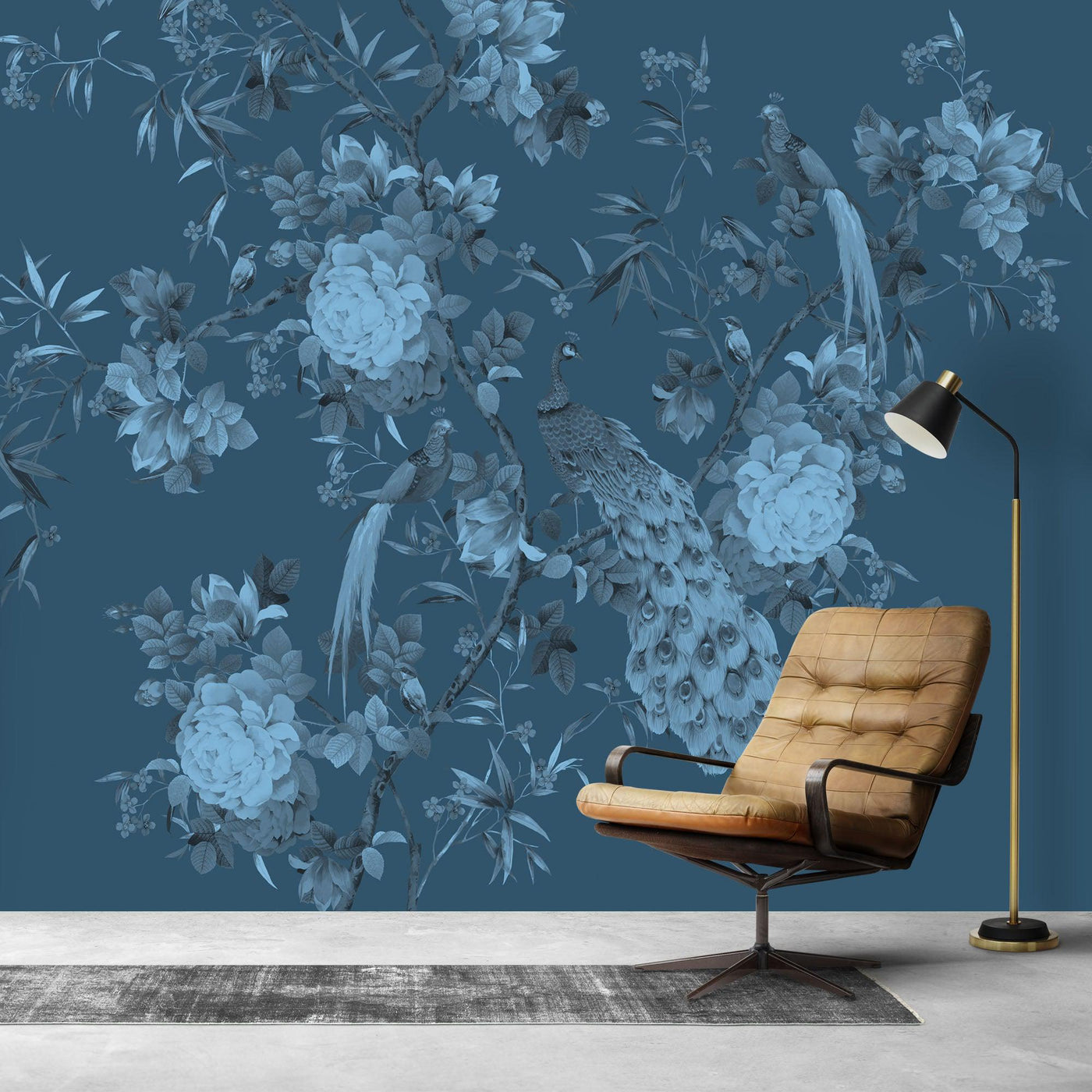 Peacock Shadow Wallpaper-Wallpaper-LUXOTIC