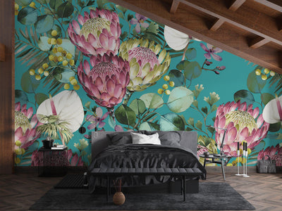 Protea Wallpaper-Wallpaper-LUXOTIC