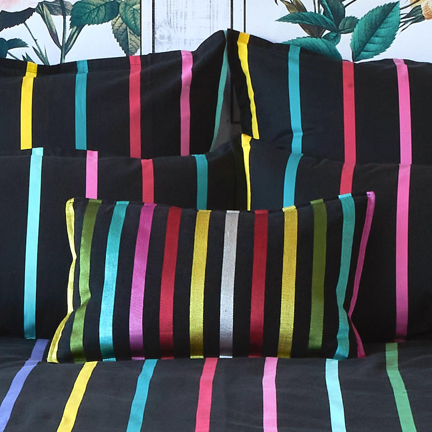 Pencil Stripes Rectangle 55x35cm Embroidered Cushion Cover-Cushion-LUXOTIC